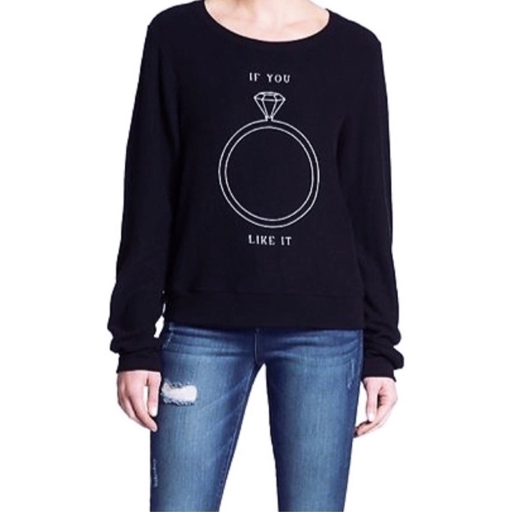 Wildfox Sweatshirt‎ Baggy Beach Jumper If you Like it Ring Top